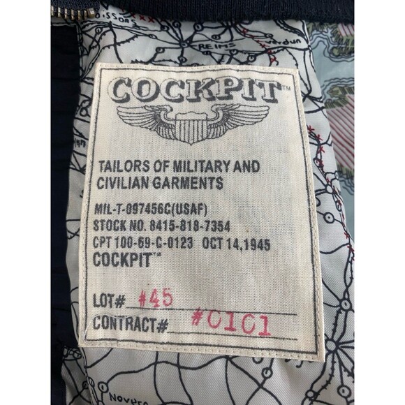 CPT Jacket Men’s Size 2XL Color Black Nylon Flight Jacket by Cockpit USA Map - Picture 11 of 12